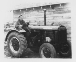 Harry Chernoff. Bought brand new tractor $3000 in the 1940s when the horses had hoof disease so had to buy a tractor. Harry Chernoff