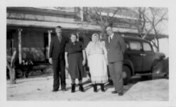 John N Chernoff and 2nd wife Polly Barisoff, brother Mike N Chernoff and wife Hanya (Helen) Saskatchewan Jan 6, 1940 Chernoff Brothers