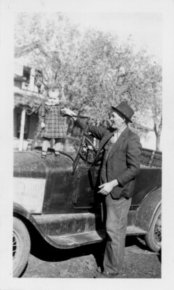 John N Chernoff and grandaughter Florence Chernoff. Khutor farm 1941 Florence and Grandfather John