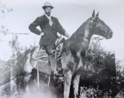 Nicholai N. Chernoff on one of his horses. Nicholai N. Chernoff
