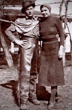 Nikolai N Chernoffs Daughter Annie with Cousin - Maybe Peter J Chernoff in Tsar's Chaps Nikolai's Daughter Annie with Cousin