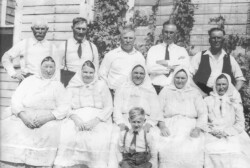 Alosha N. Vanya N. Fedya N. Misha N. Andrei N.
Parania (Pearl) Verigin Doonya Barisoff (Vanya’s 2nd wife) Fanya Popoff (with Fred) Hannya Chernoff Nellie Kurenoff
Chernoff Gathering - Khutor 1942 Brothers and Wives