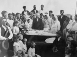 Anyuta's Funeral 1934, son at center is Alyosha. Anyuta's Funeral